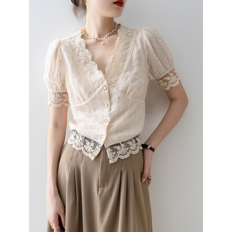 Dreamy Chiffon Lace Summer Top for Women – same ANTHEM