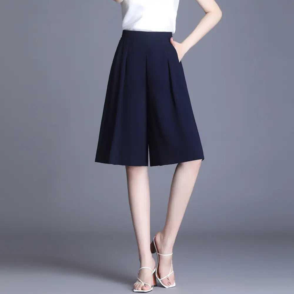 Dreamy Chiffon Wide Leg Pants - Chic French Vibes | same ANTHEM - Dark blue 5point shorts / 3XL - Pants