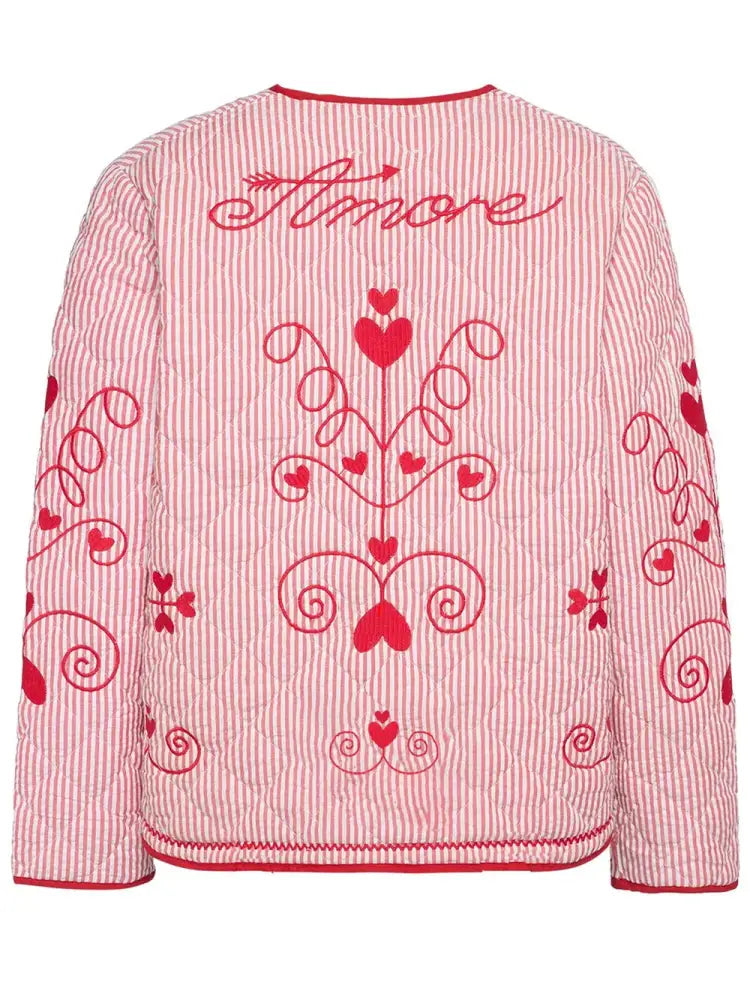 Dreamy Embroidered Striped Cardigan – Cozy Elegance | same ANTHEM