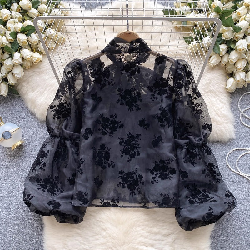 Dreamy French Court Top with Bow & Puff Sleeves – Romantic Style | same ANTHEM
