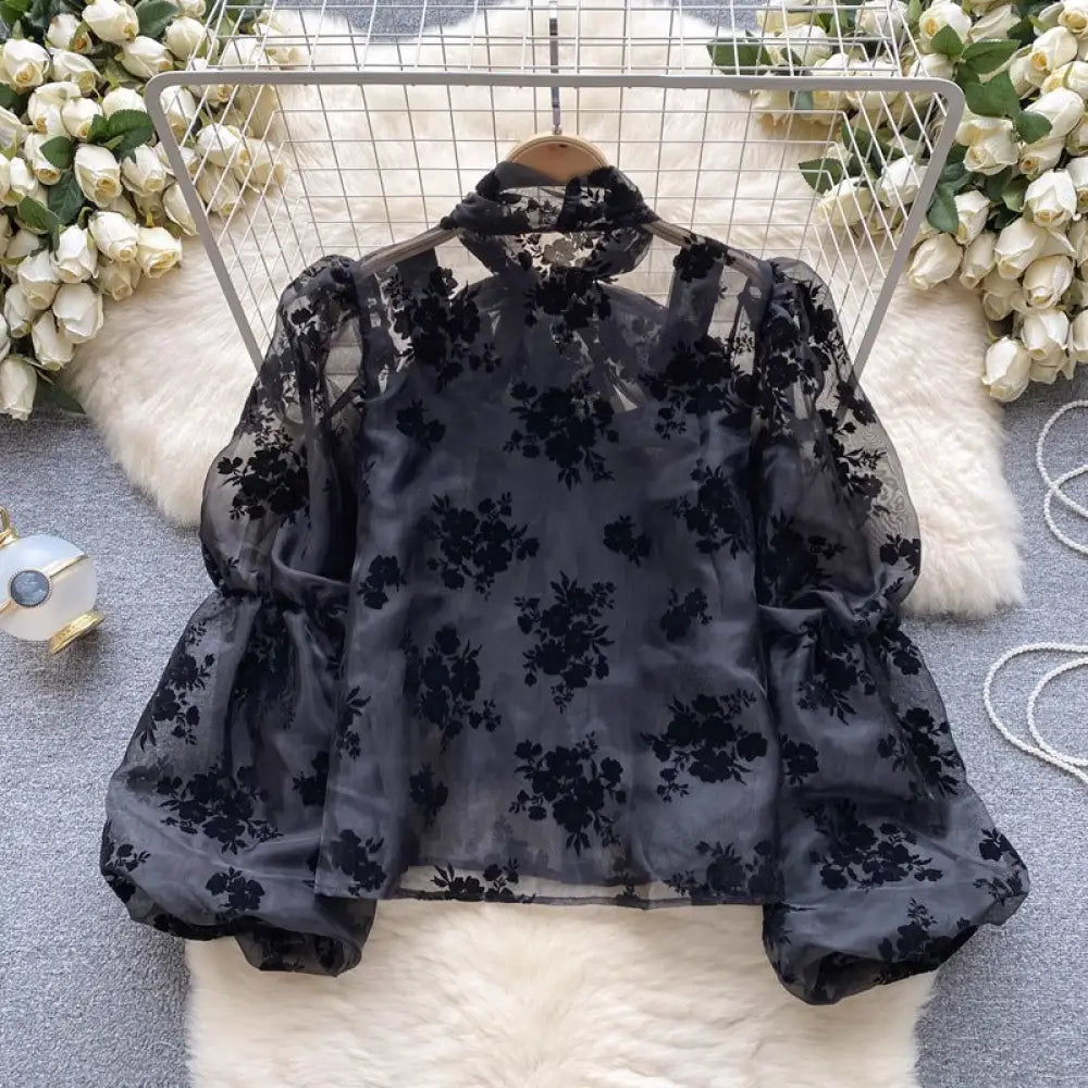 Dreamy French Court Top with Bow & Puff Sleeves – Romantic Style | same ANTHEM