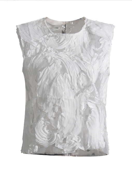 Dreamy French Sleeveless Vest Top - Romantic Chic Streetwear | same ANTHEM - White / ONE SIZE