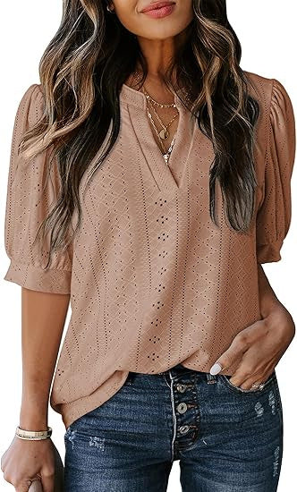 Dreamy French V-Neck Blouse – same ANTHEM Romantic & Nostalgic Fashion - style3 / L