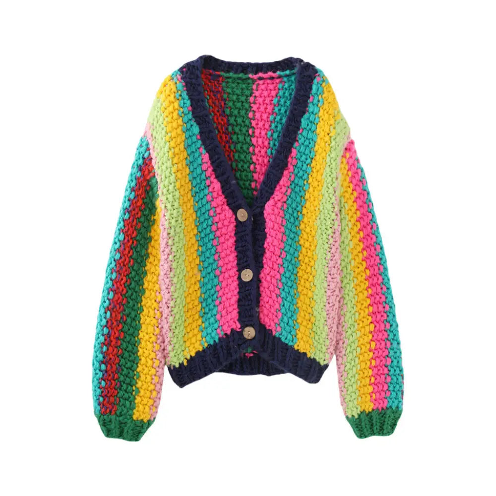 Dreamy Handmade Stripe Cardigan – same ANTHEM | French Chic Knitwear for Soulmates - Color Bars / S