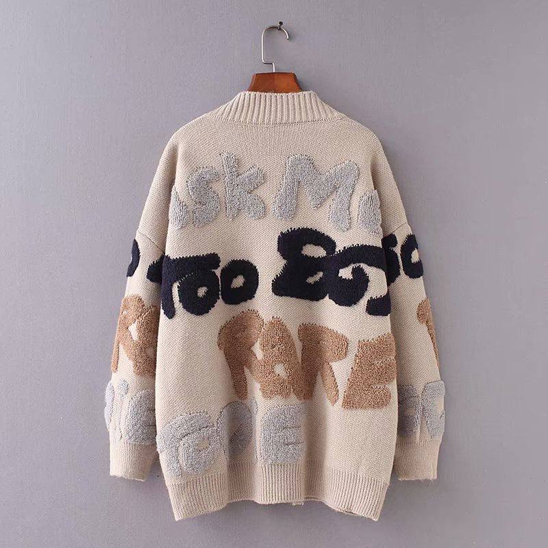 Dreamy Jacquard V-Neck Cardigan – Loose Fit Streetwear | same ANTHEM