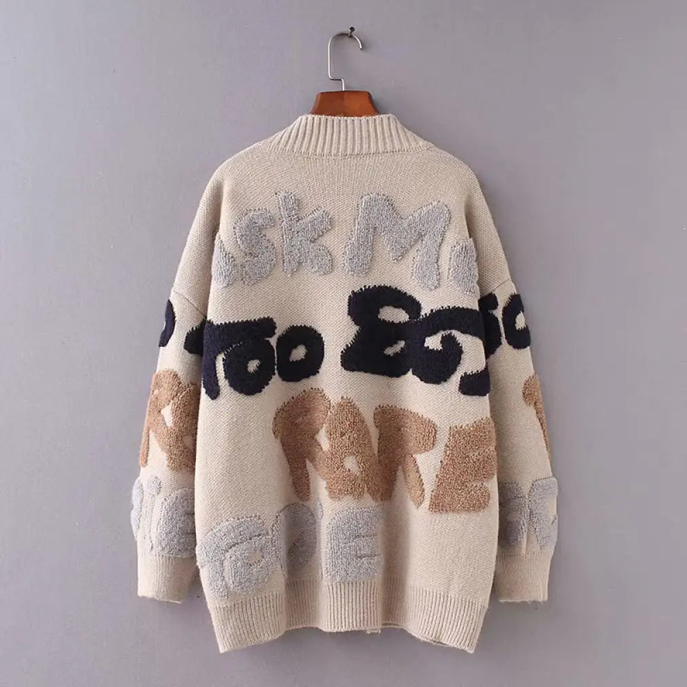 Dreamy Jacquard V-Neck Cardigan – Loose Fit Streetwear | same ANTHEM