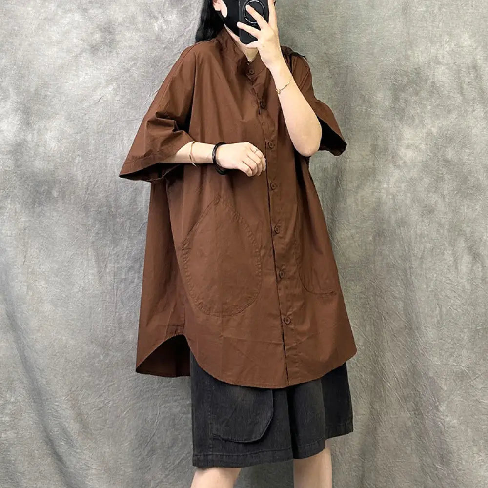 Dreamy Japanese Short Sleeve Shirt – same ANTHEM - Red coffee / L