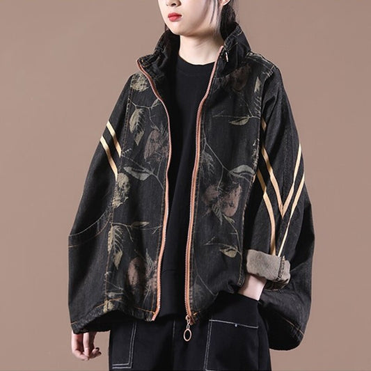 Dreamy Japanese Style Denim Jacket | same ANTHEM - Black / One Size