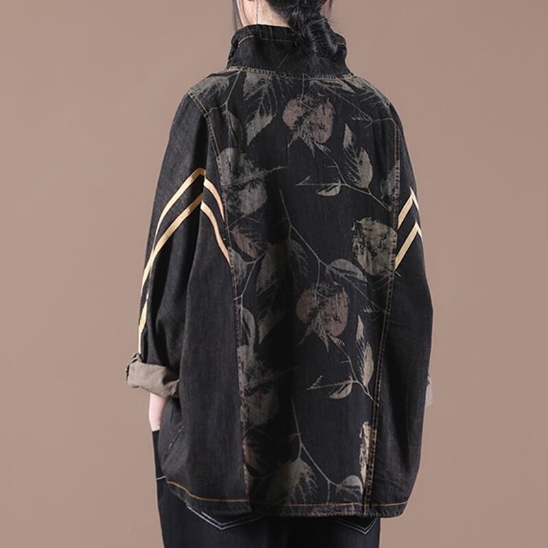 Dreamy Japanese Style Denim Jacket | same ANTHEM - Black / One Size