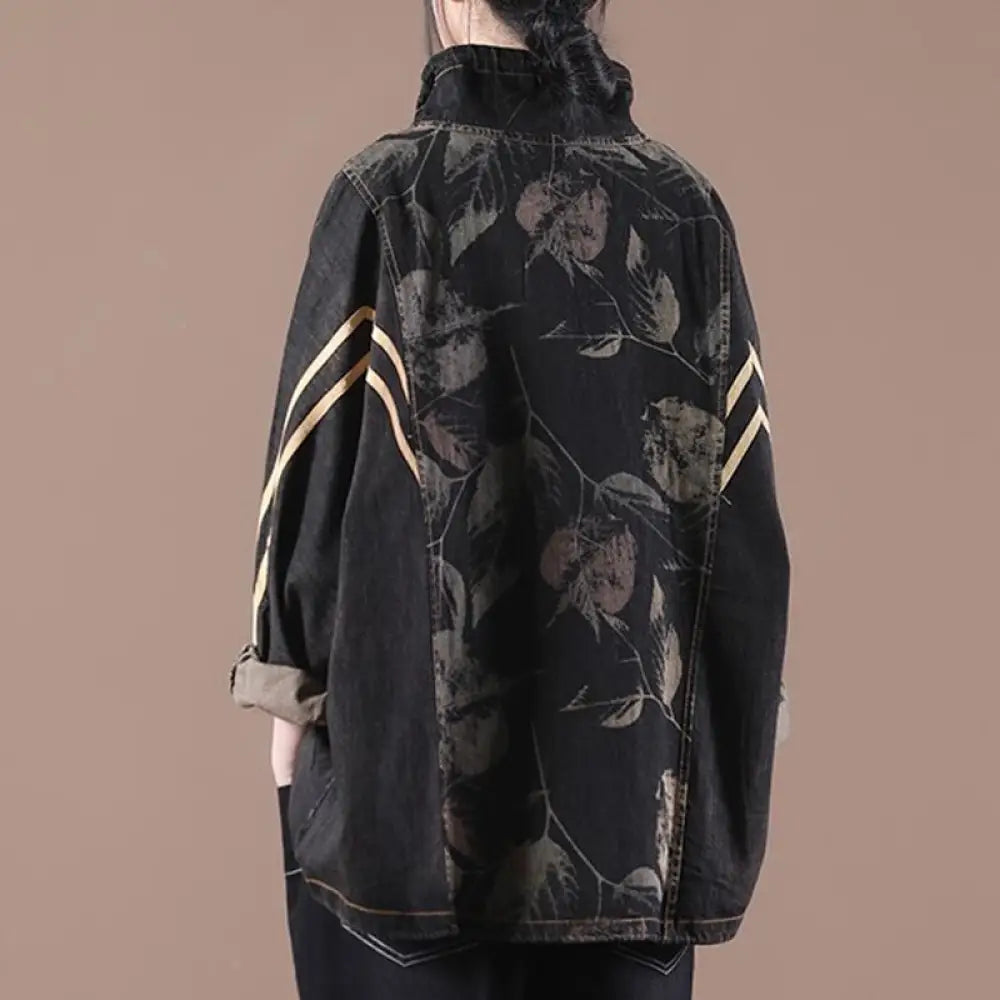 Dreamy Japanese Style Denim Jacket | same ANTHEM - Black / One Size
