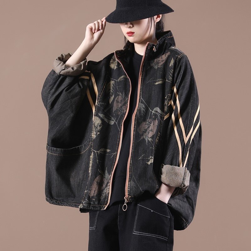 Dreamy Japanese Style Denim Jacket | same ANTHEM - Black / One Size