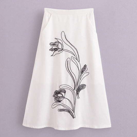 Dreamy Japanese Style White Midi Skirt – same ANTHEM