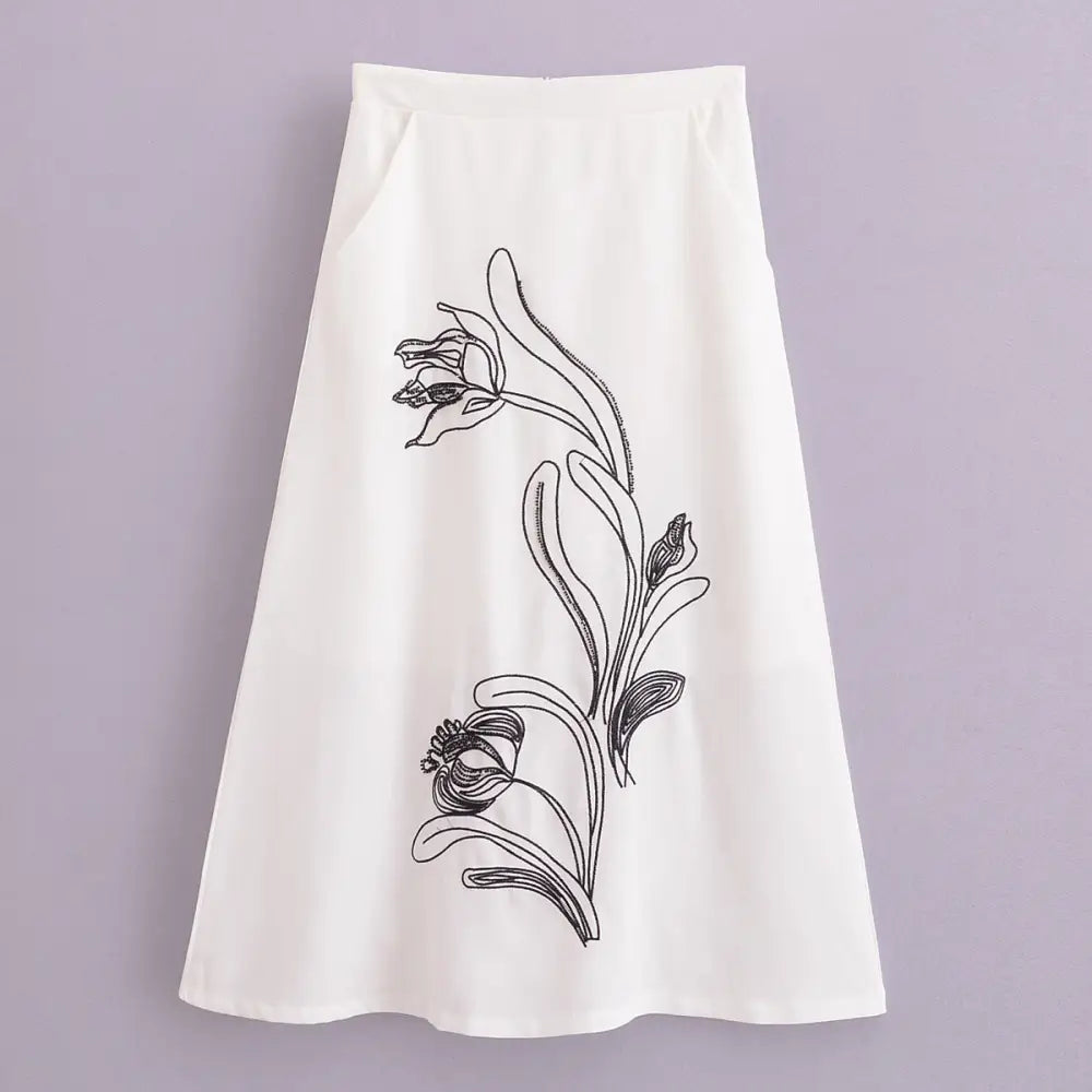 Dreamy Japanese Style White Midi Skirt – same ANTHEM - Picture Color / XS