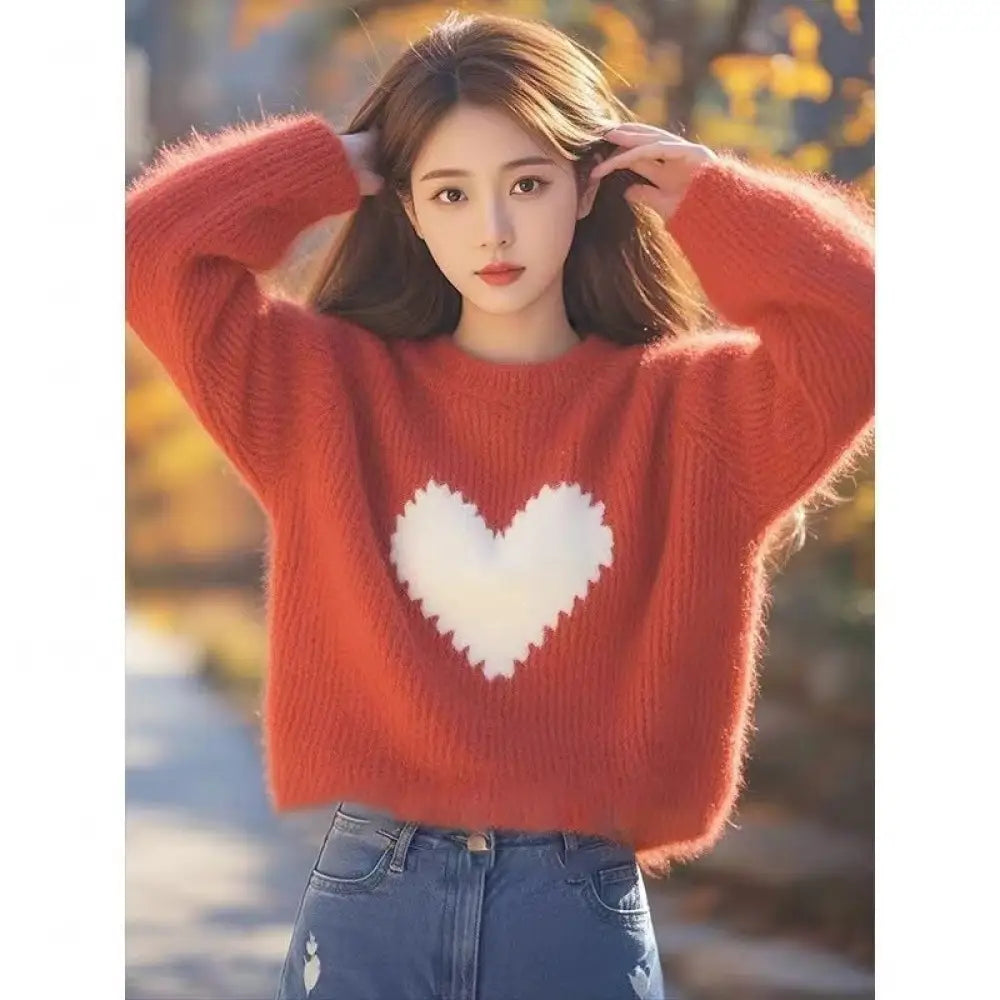Dreamy Knitwear for Soulmates – same ANTHEM Romantic Girlie Sweater - Red / Free Size