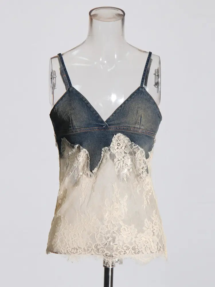 Dreamy Lace Camisole & Denim Shorts Set – Soulmate Streetwear | same ANTHEM