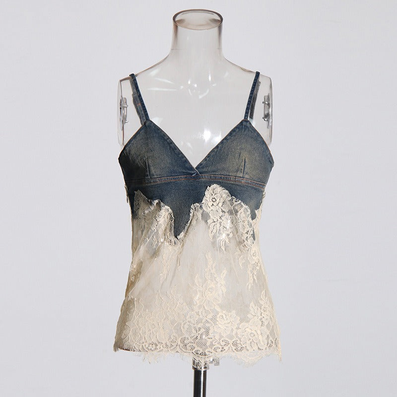 Dreamy Lace Camisole & Denim Shorts Set – Soulmate Streetwear | same ANTHEM