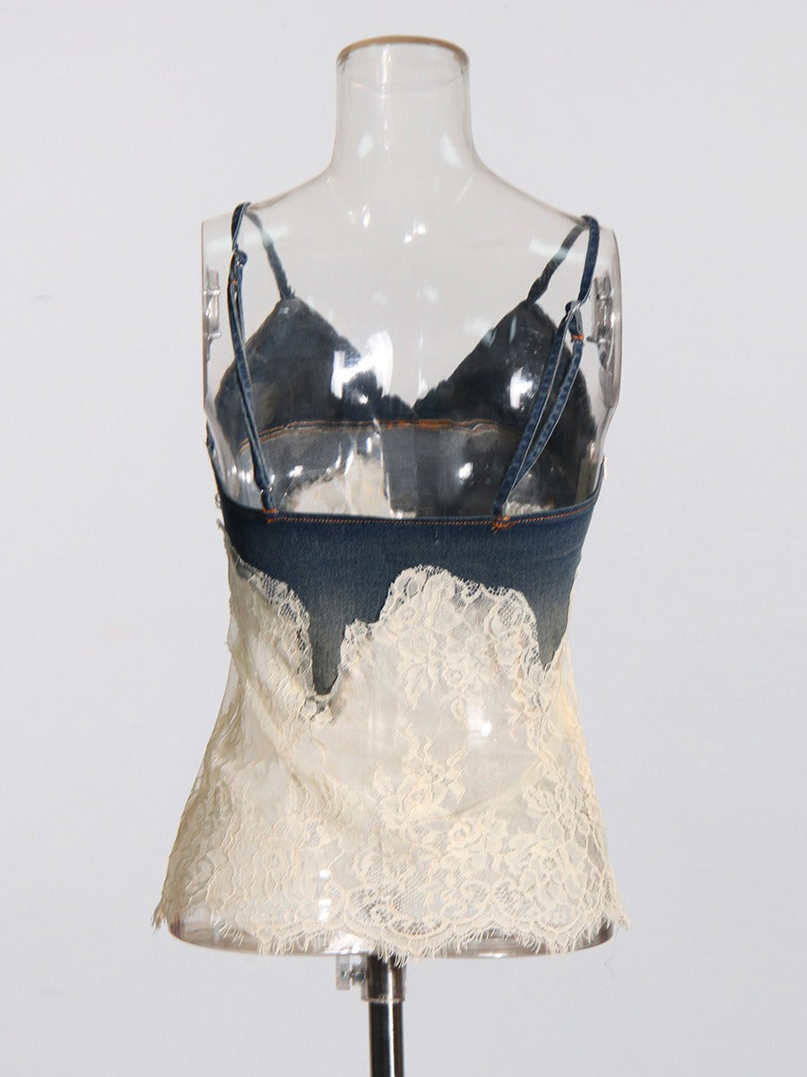 Dreamy Lace Camisole & Denim Shorts Set – Soulmate Streetwear | same ANTHEM