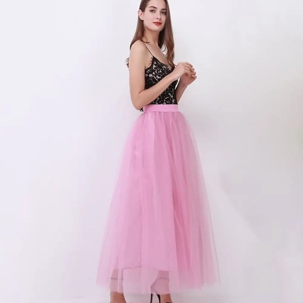 Dreamy Lace Princess Tulle Skirt | Fairy & Ballerina Style | Same ANTHEM - Mauve red / One size