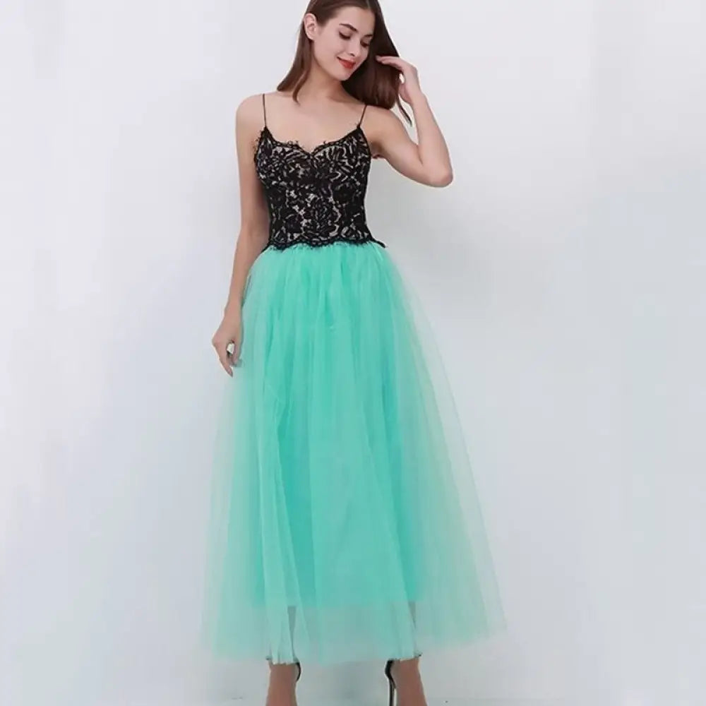 Dreamy Lace Princess Tulle Skirt | Fairy & Ballerina Style | Same ANTHEM - Mint Green / One size