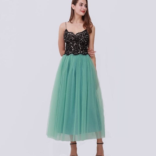 Dreamy Lace Princess Tulle Skirt | Fairy & Ballerina Style | Same ANTHEM - Light Green / One size