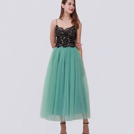 Dreamy Lace Princess Tulle Skirt | Fairy & Ballerina Style | Same ANTHEM - Light Green / One size