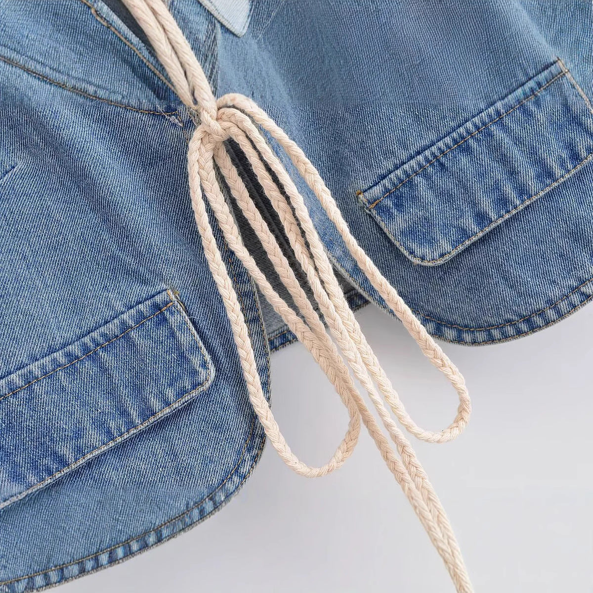 Dreamy Lace Tassel Denim Vest – Chic & Cute Streetwear | same ANTHEM