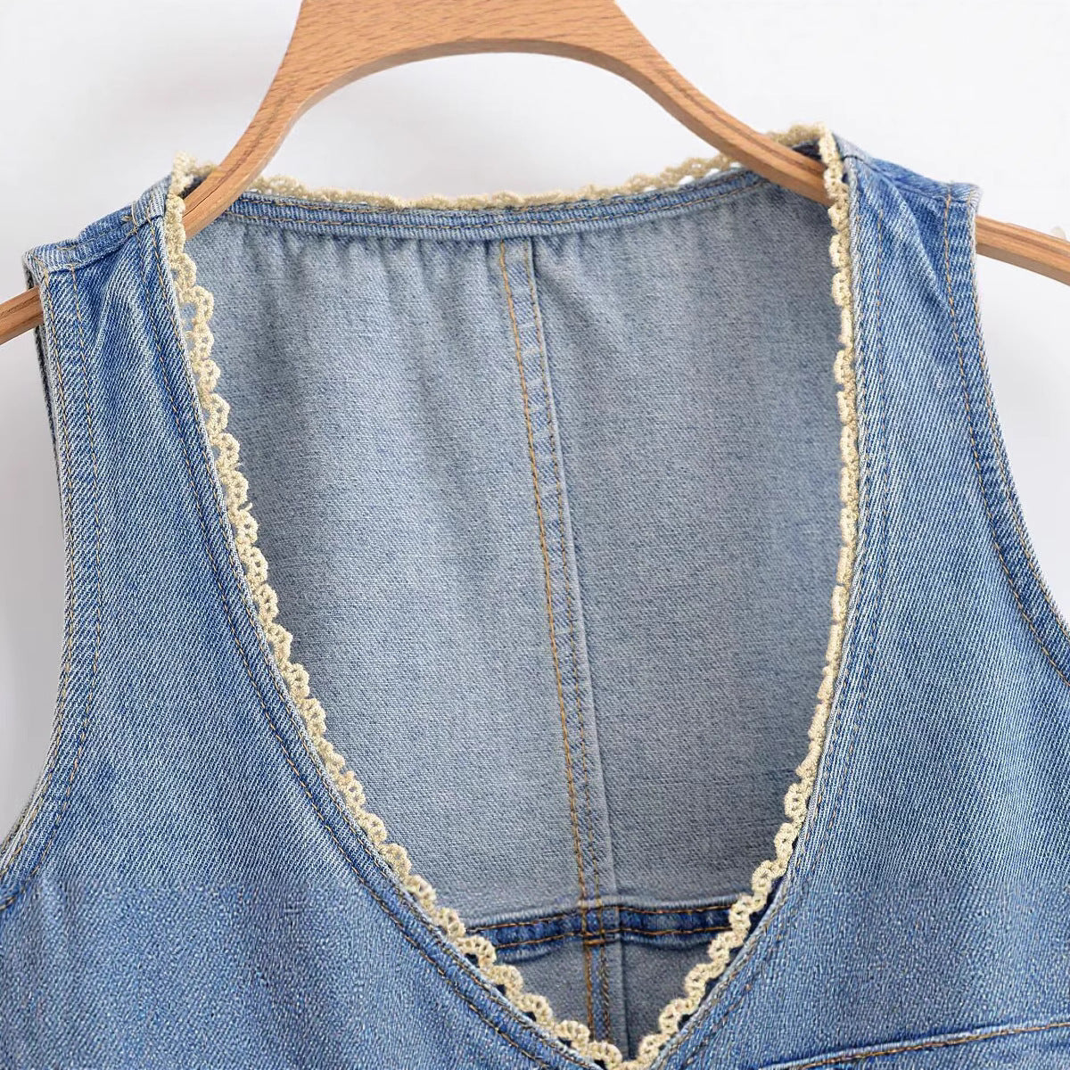 Dreamy Lace Tassel Denim Vest – Chic & Cute Streetwear | same ANTHEM