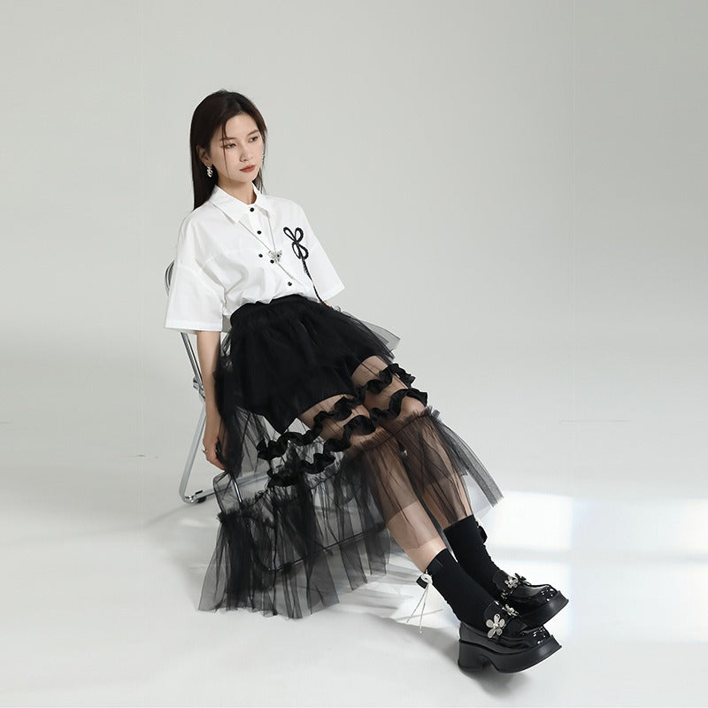 Dreamy Mesh Patchwork Skirt for Women | same ANTHEM