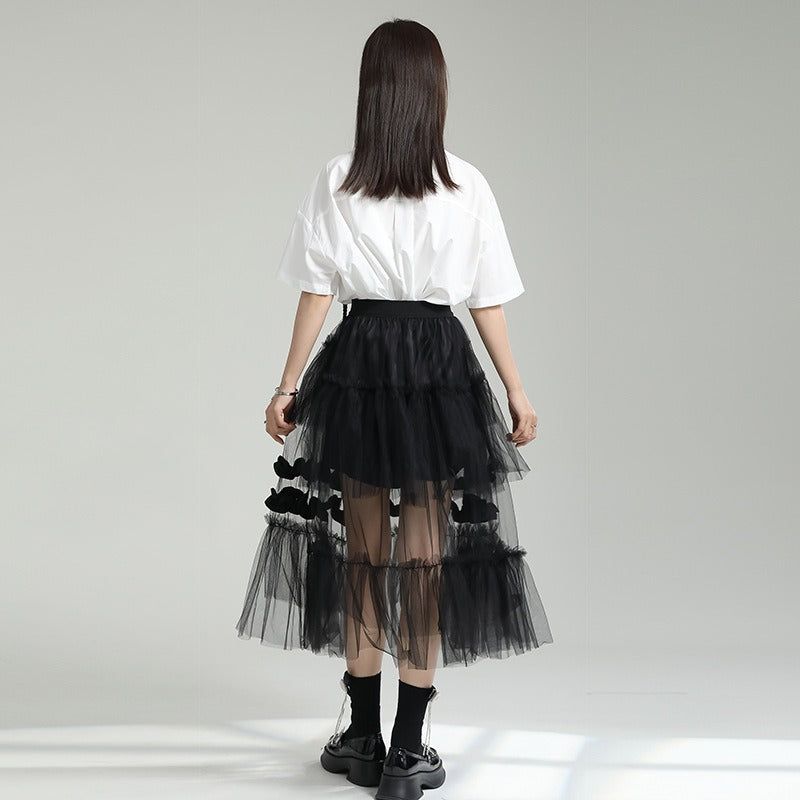 Dreamy Mesh Patchwork Skirt for Women | same ANTHEM