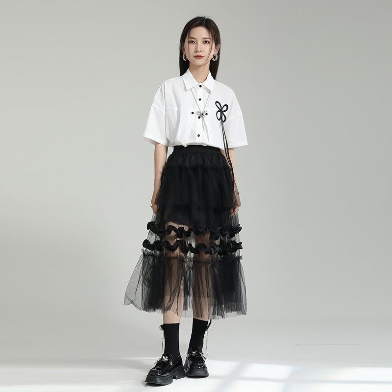 Dreamy Mesh Patchwork Skirt for Women | same ANTHEM