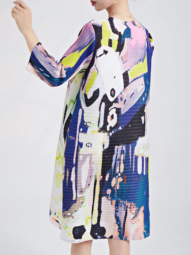 Dreamy Printed Pleated Dress – Soulmate Streetwear for Women | same ANTHEM - As photo / One Size