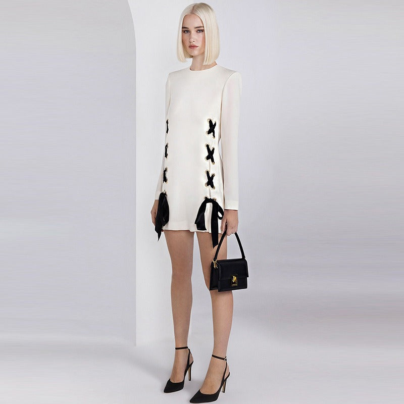 Dreamy Ribbon Tied Long Sleeve Dress | same ANTHEM