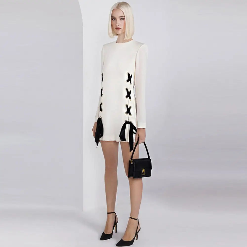 Dreamy Ribbon Tied Long Sleeve Dress | same ANTHEM