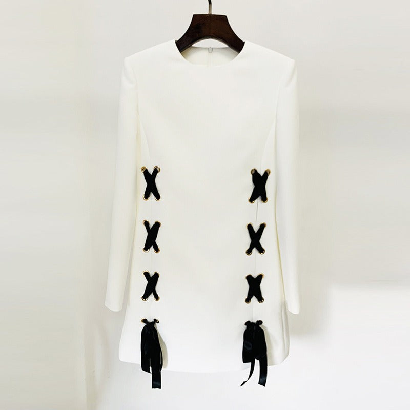 Dreamy Ribbon Tied Long Sleeve Dress | same ANTHEM - white / S