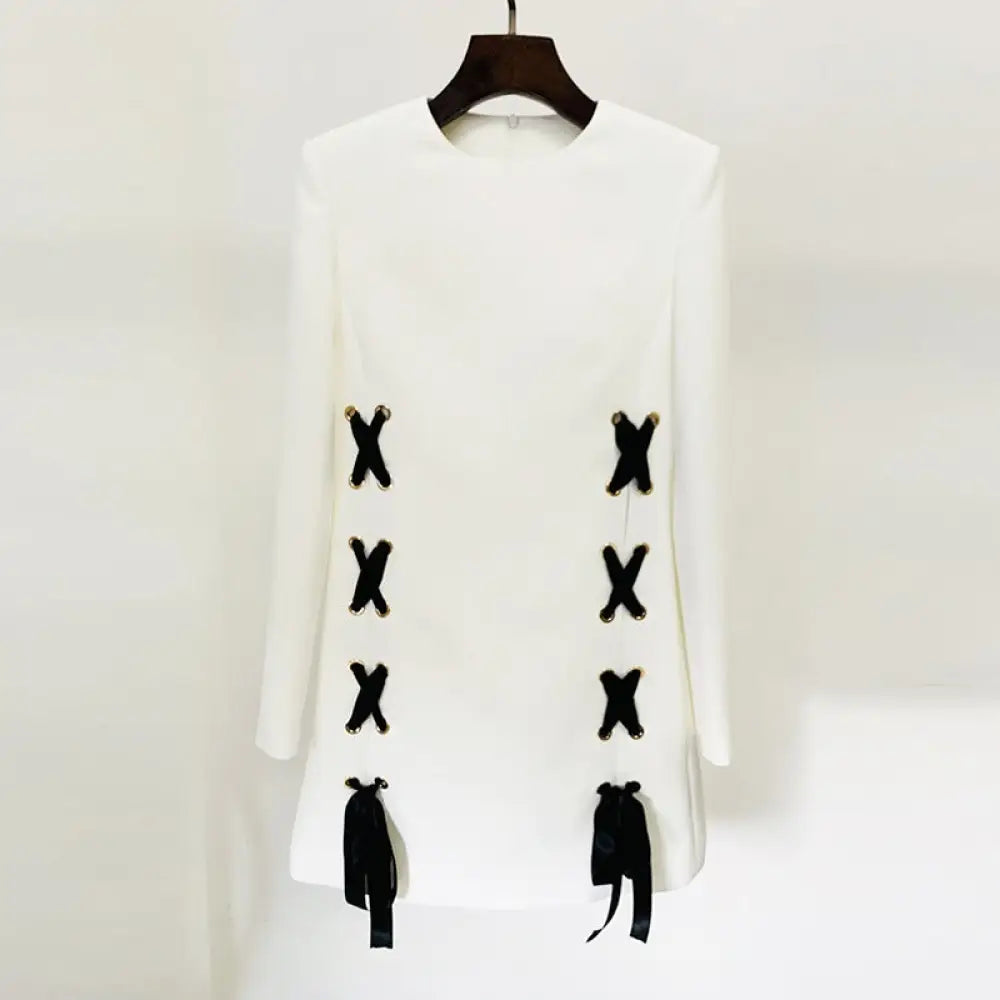 Dreamy Ribbon Tied Long Sleeve Dress | same ANTHEM - white / S