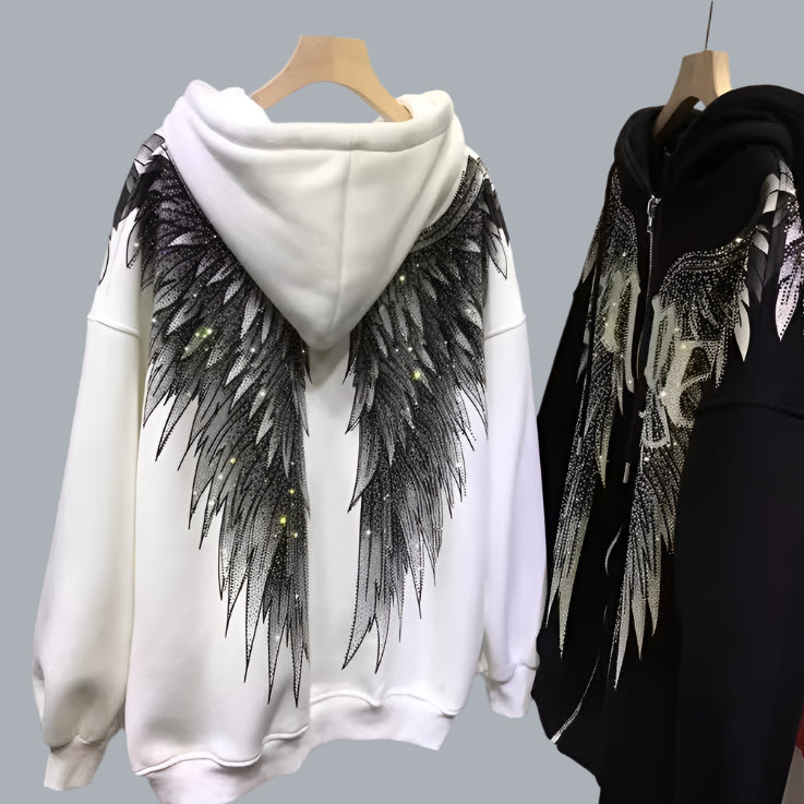 Dreamy Soulmate Hoodie Jacket with Wings – Velvet Streetwear | same ANTHEM