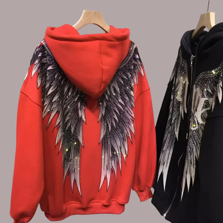 Dreamy Soulmate Hoodie Jacket with Wings – Velvet Streetwear | same ANTHEM