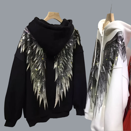 Dreamy Soulmate Hoodie Jacket with Wings – Velvet Streetwear | same ANTHEM