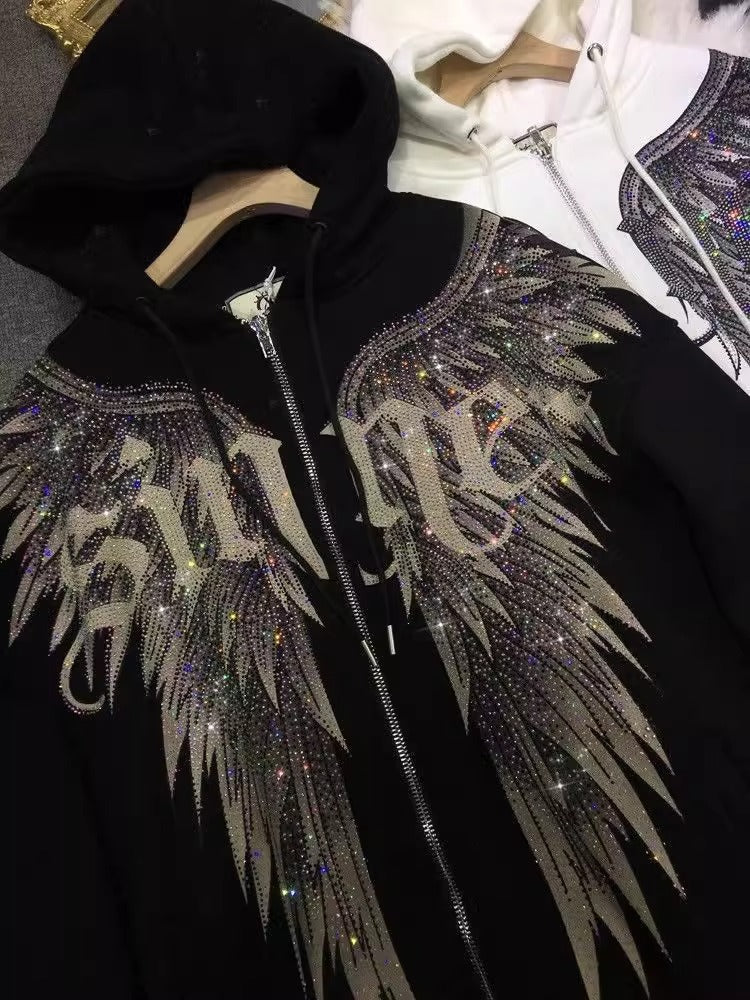 Dreamy Soulmate Hoodie Jacket with Wings – Velvet Streetwear | same ANTHEM