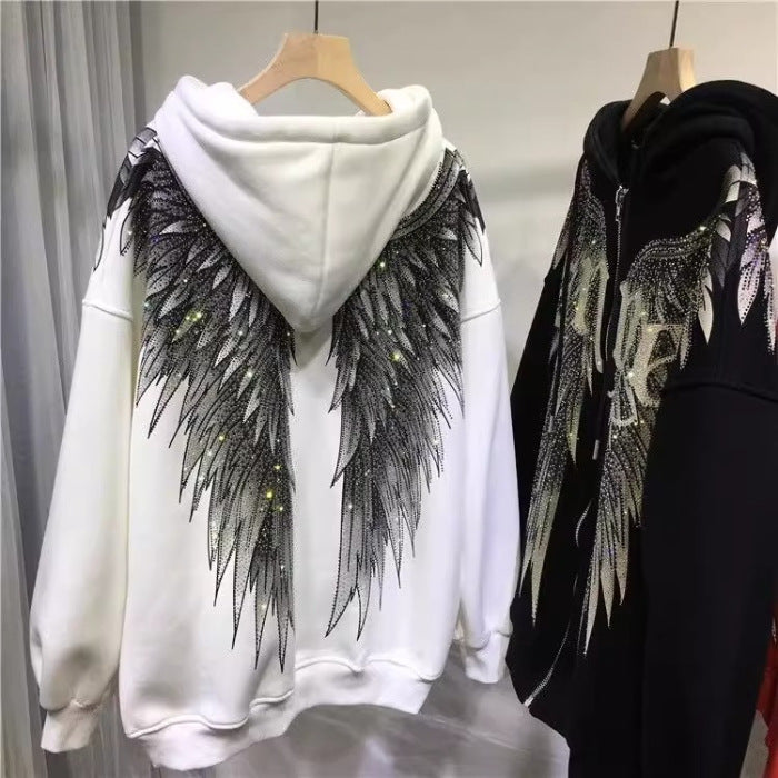 Dreamy Soulmate Hoodie Jacket with Wings – Velvet Streetwear | same ANTHEM - white / L