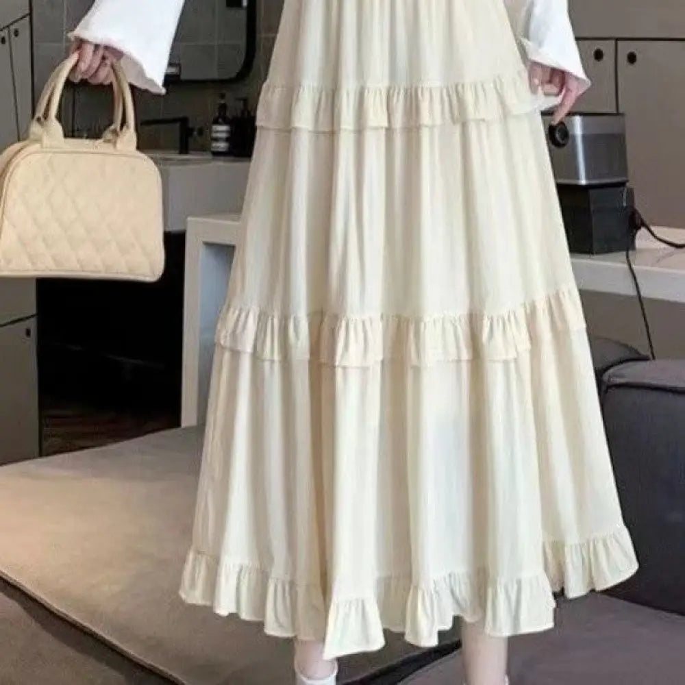 Dreamy Sweet High Waist Slimming A Skirt – Made for Lovers & Friends | Wear Your Style Sing the Same Anthem - Apricot