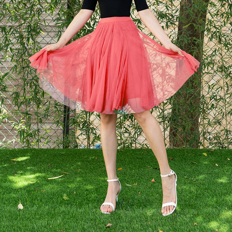 Dreamy Tulle Skirt for Lovers Soulmates & Friends | same ANTHEM - Grapefruit Pink / Free Size - Skirt