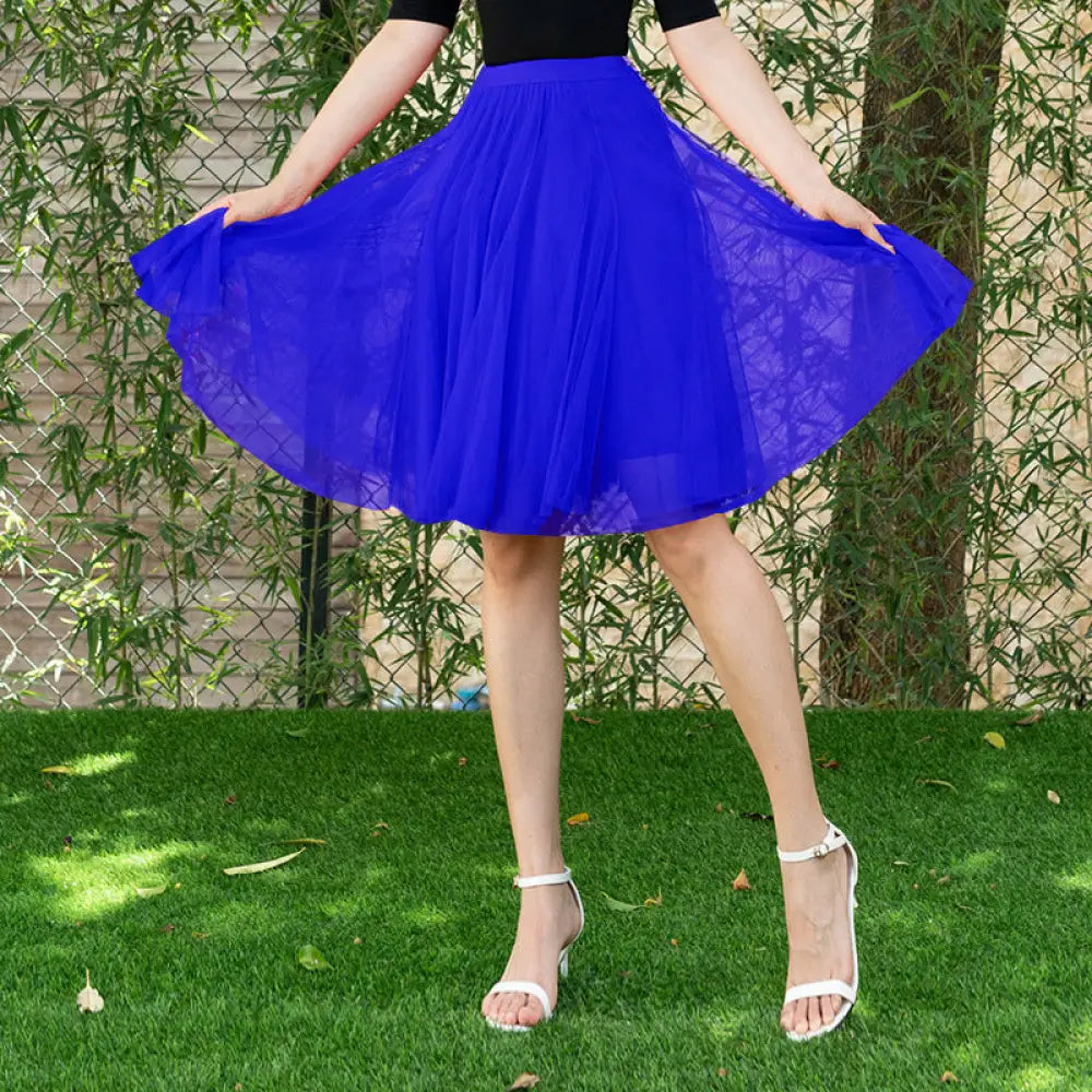 Dreamy Tulle Skirt for Lovers Soulmates & Friends | same ANTHEM - Sapphire Blue / Free Size - Skirt