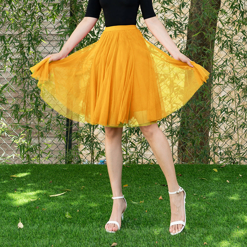 Dreamy Tulle Skirt for Lovers Soulmates & Friends | same ANTHEM - Ginger Yellow / Free Size - Skirt
