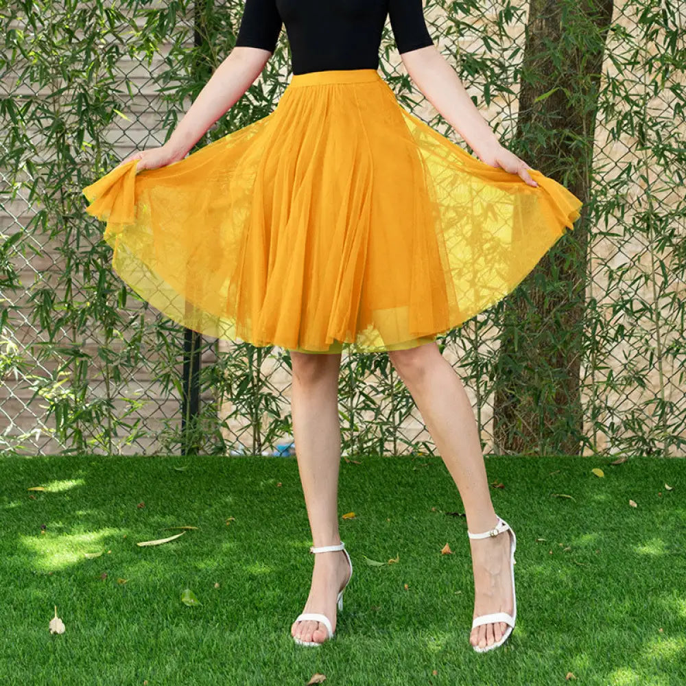 Dreamy Tulle Skirt for Lovers Soulmates & Friends | same ANTHEM - Ginger Yellow / Free Size - Skirt