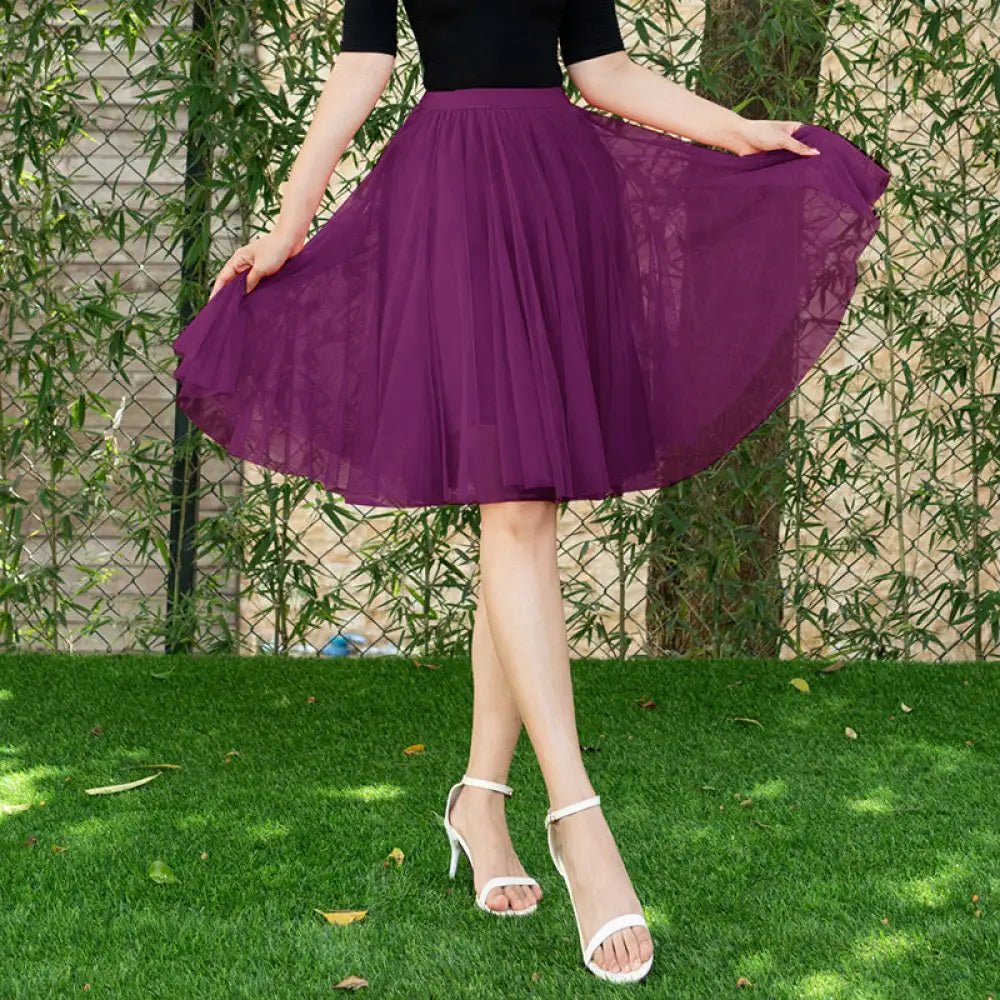 Dreamy Tulle Skirt for Lovers Soulmates & Friends | same ANTHEM - Dark Purple / Free Size - Skirt