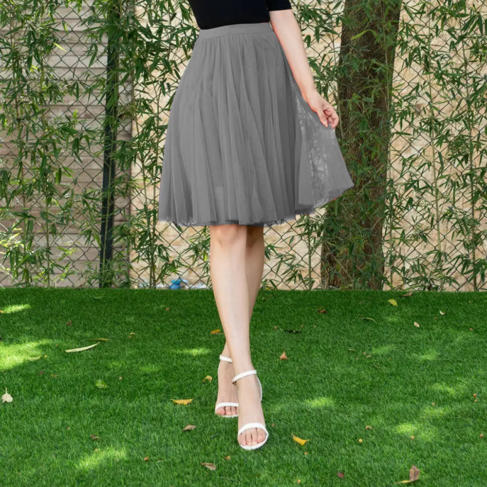 Dreamy Tulle Skirt for Lovers Soulmates & Friends | same ANTHEM - Gray / Free Size - Skirt