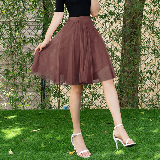 Dreamy Tulle Skirt for Lovers Soulmates & Friends | same ANTHEM - Light Brown / Free Size - Skirt