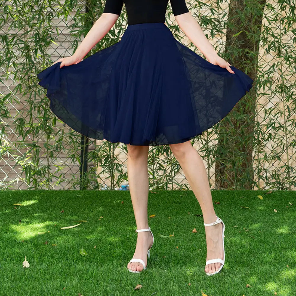 Dreamy Tulle Skirt for Lovers Soulmates & Friends | same ANTHEM - Navy Blue / Free Size - Skirt