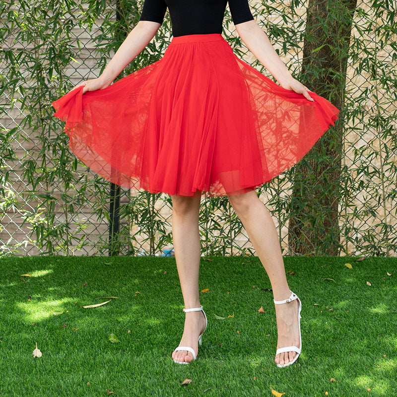 Dreamy Tulle Skirt for Lovers Soulmates & Friends | same ANTHEM - Red / Free Size - Skirt